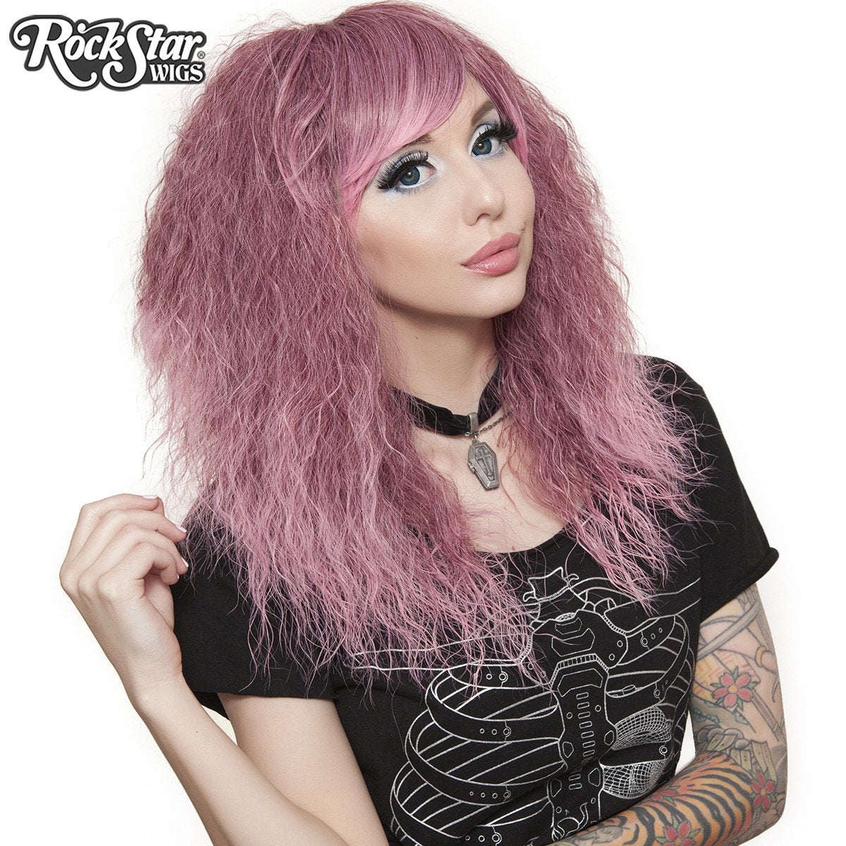 Mid-length layered wavy wig - Rockstar Wigs - Rose fade Rockstar Wigs - Boutique Séduction