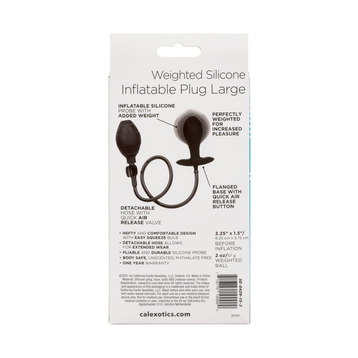 Weighted Silicone Inflatable Plug