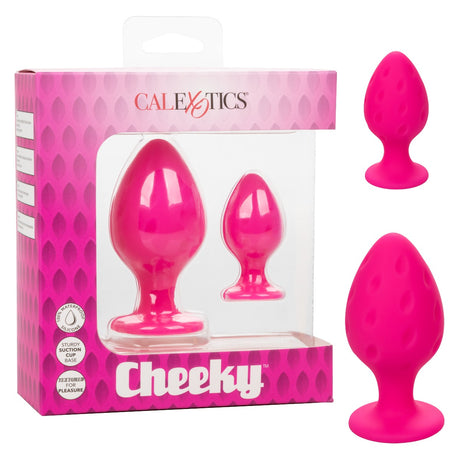 Textured anal plug set - Cheeky - Pink Cheeky - Boutique Séduction