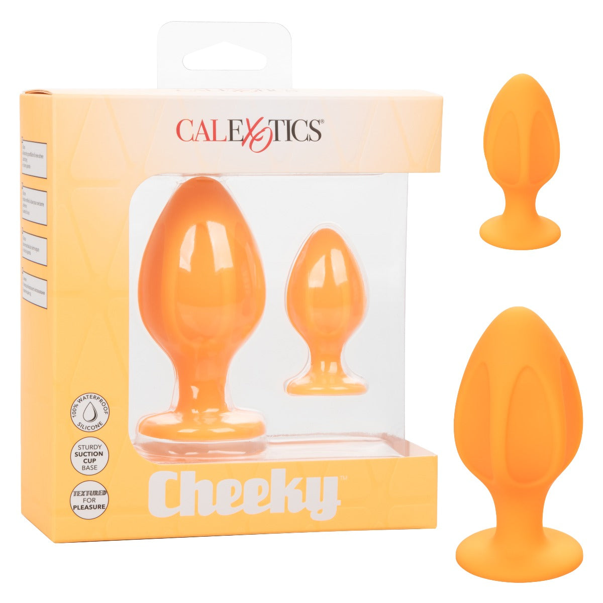 Textured anal plug set - Cheeky - Orange Cheeky - Boutique Séduction