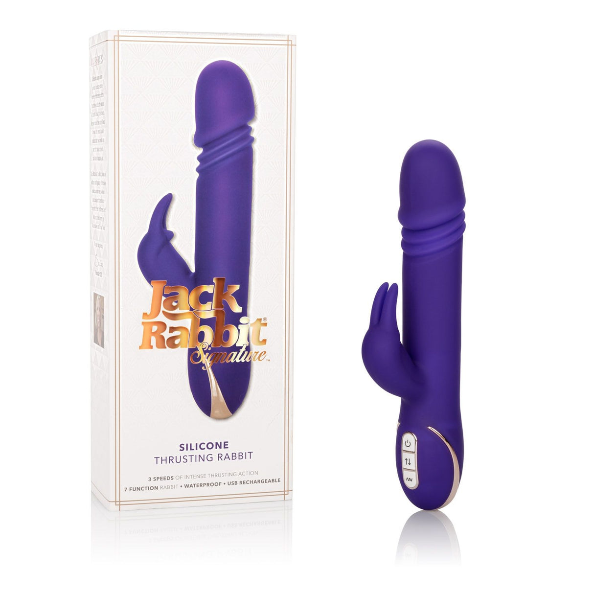 Double stimulation vibrator - Jack Rabbit Signature - Silicone Thrusting Jack Rabbit - Boutique Séduction