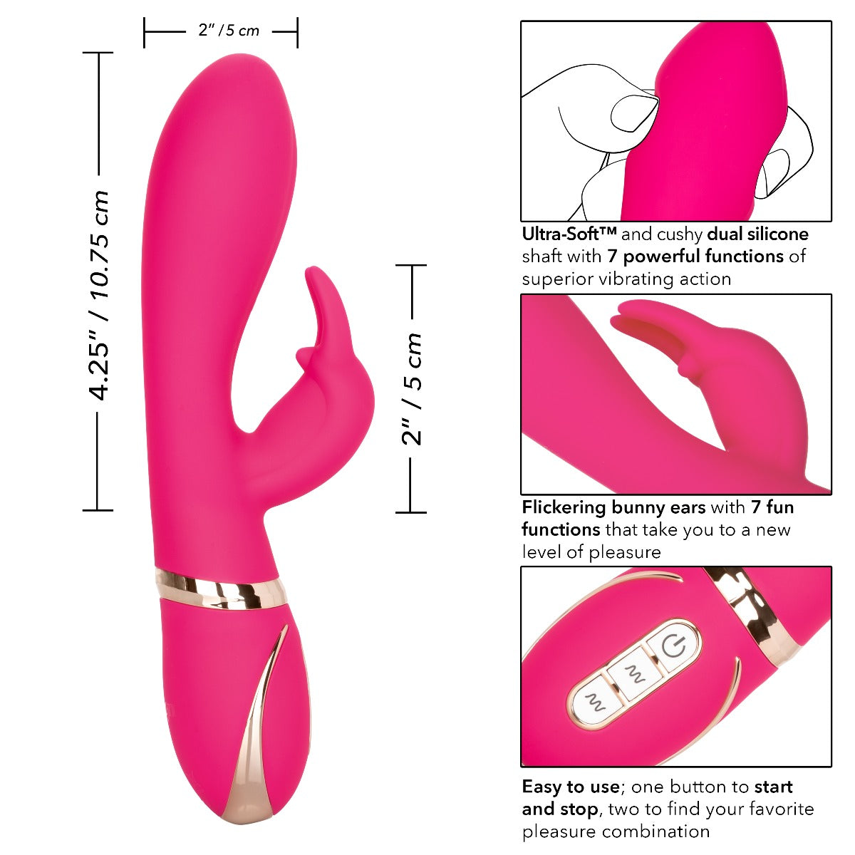 Double stimulation vibrator - Jack Rabbit Signature -  Silicone Ultra-Soft Jack Rabbit - Boutique Séduction