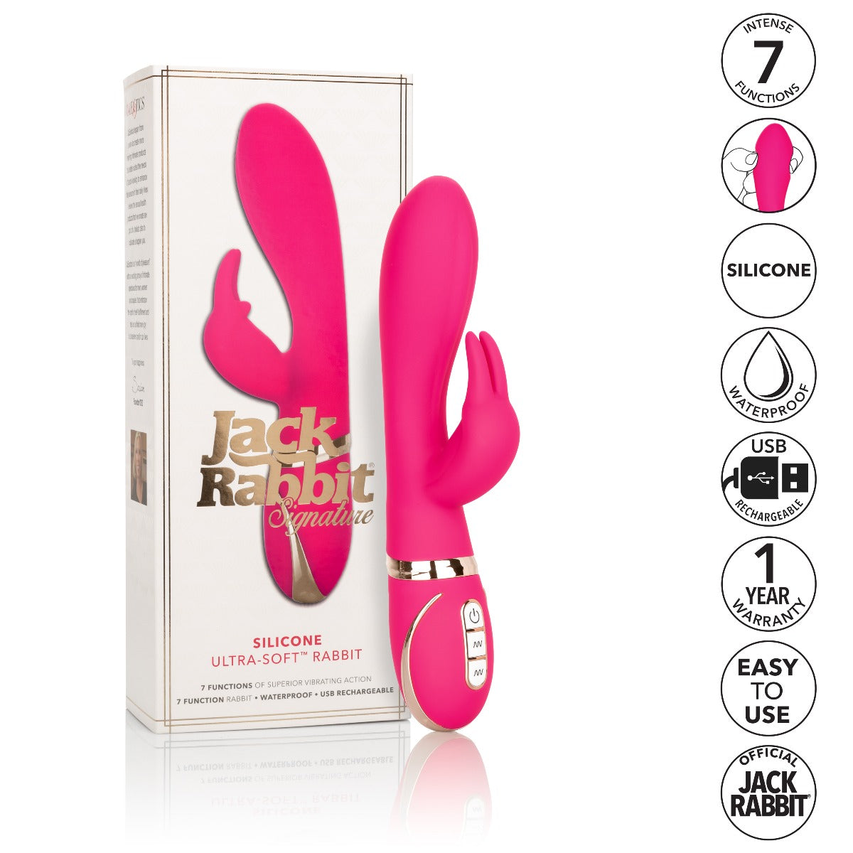 Double stimulation vibrator - Jack Rabbit Signature -  Silicone Ultra-Soft Jack Rabbit - Boutique Séduction