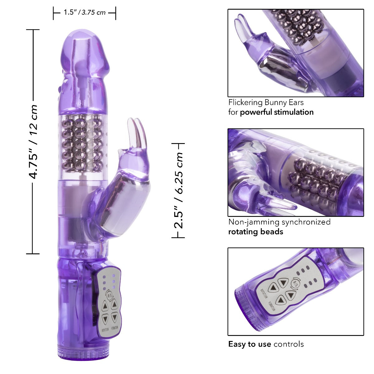 Double stimulation vibrator - Calexotics - 5 Rows Jack Rabbit Jack Rabbit - Boutique Séduction