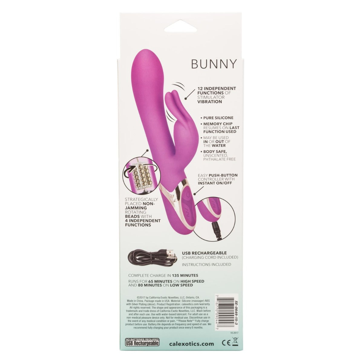 Double stimulation vibrator - Calexotics - Enchanted Bunny Calexotics - Boutique Séduction