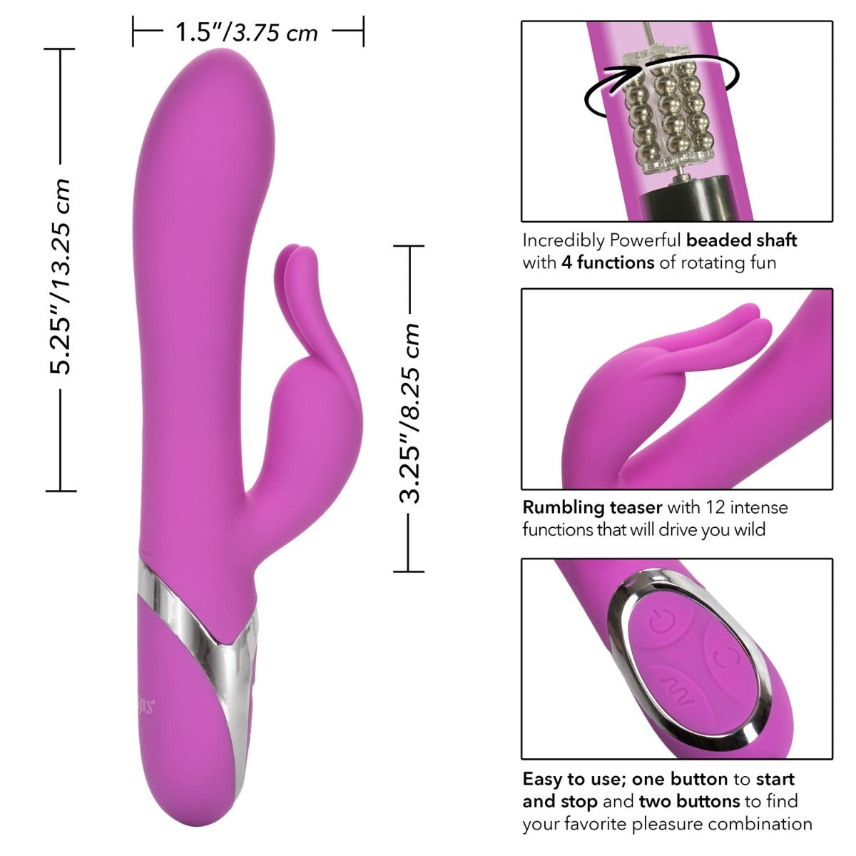 Double stimulation vibrator - Calexotics - Enchanted Bunny Calexotics - Boutique Séduction