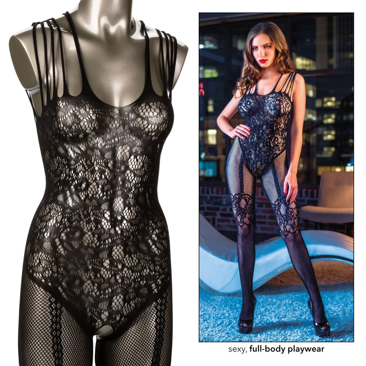 Strappy Lace Bodystocking - SCANDAL - One size Scandal - Boutique Séduction