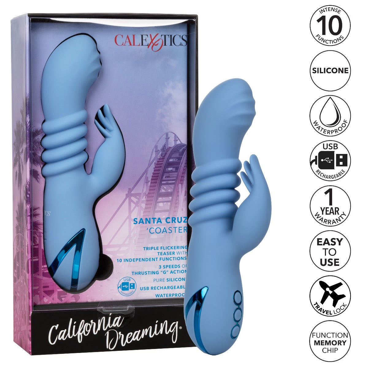 SANTA CRUZ COASTER Double Stimulation Vibrator - CALIFORNIA DREAMING California Dreaming - Boutique Séduction