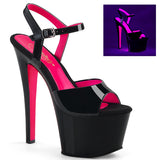 7" (178mm) Heel, 2 3/4" (70mm) Platform two tone ankle strap sandal Pleaser Shoes - Boutique Séduction