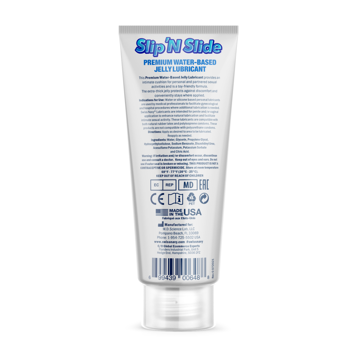Slip 'N Slide Water Based Jelly Lubricant Swiss Navy - Boutique Séduction