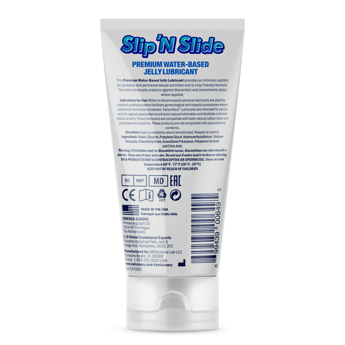 Slip 'N Slide Water Based Jelly Lubricant Swiss Navy - Boutique Séduction