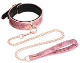 Collar & Leash Pink Snake Print - SPARTACUS Spartacus - Boutique Séduction