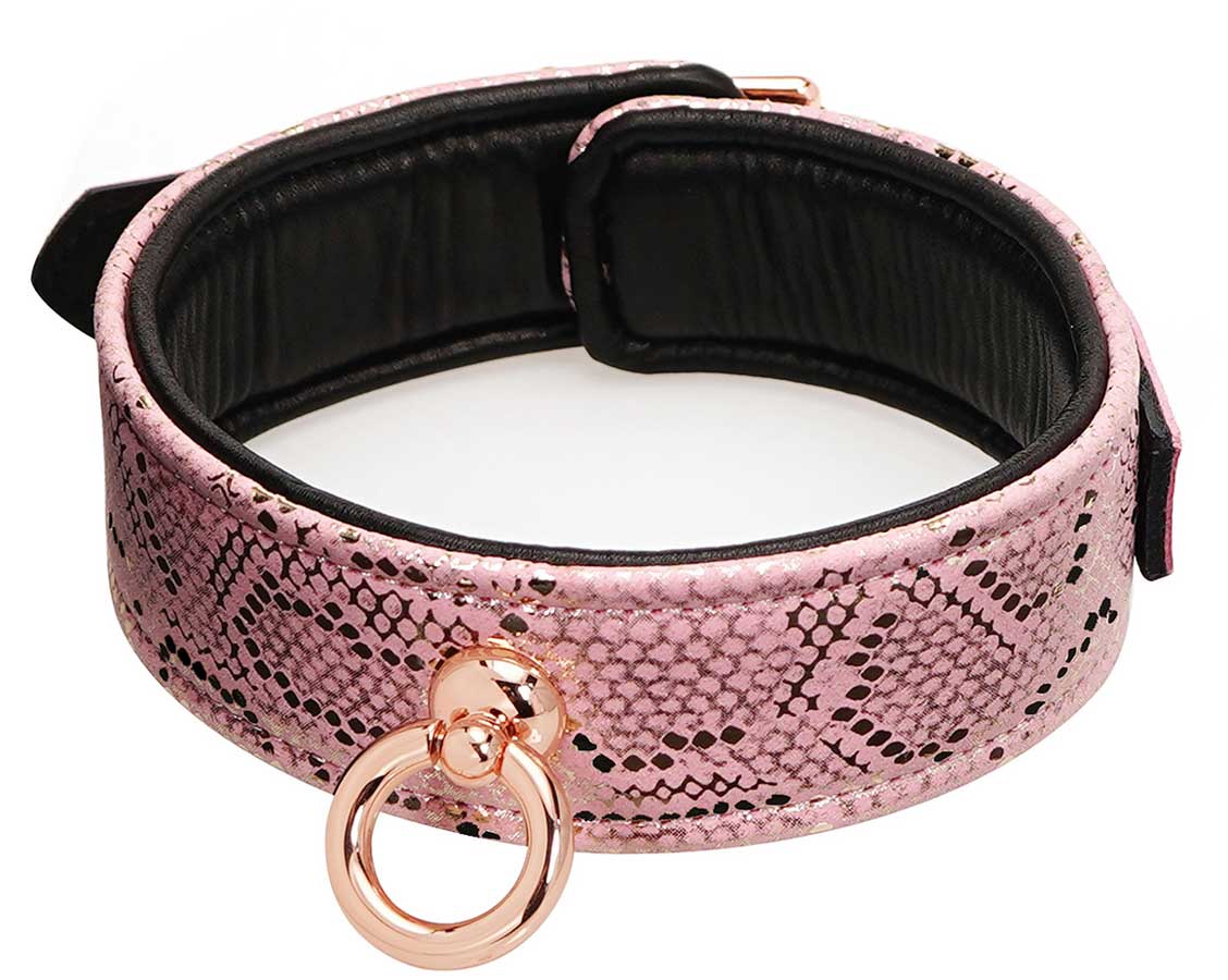 Collar & Leash Pink Snake Print - SPARTACUS Spartacus - Boutique Séduction