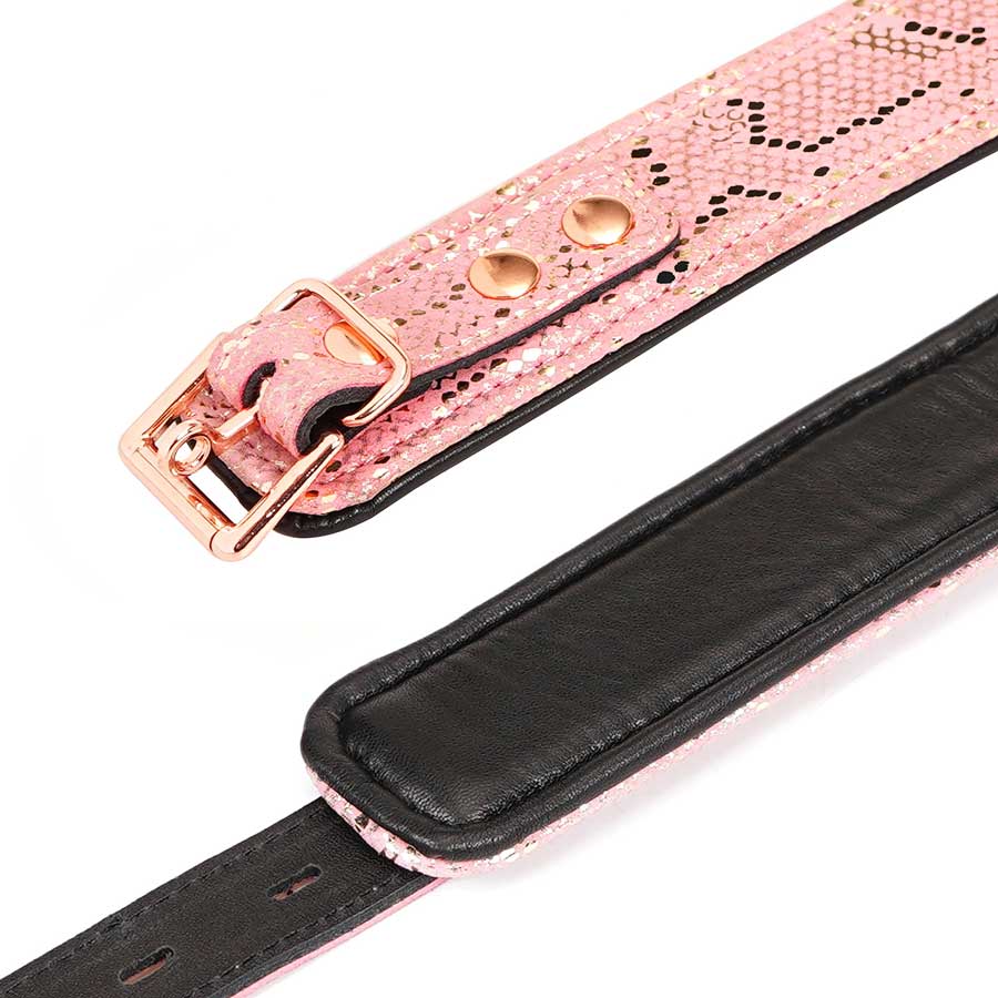 Collar & Leash Pink Snake Print - SPARTACUS Spartacus - Boutique Séduction