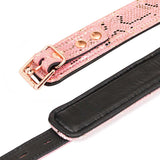 Collar & Leash Pink Snake Print - SPARTACUS Spartacus - Boutique Séduction