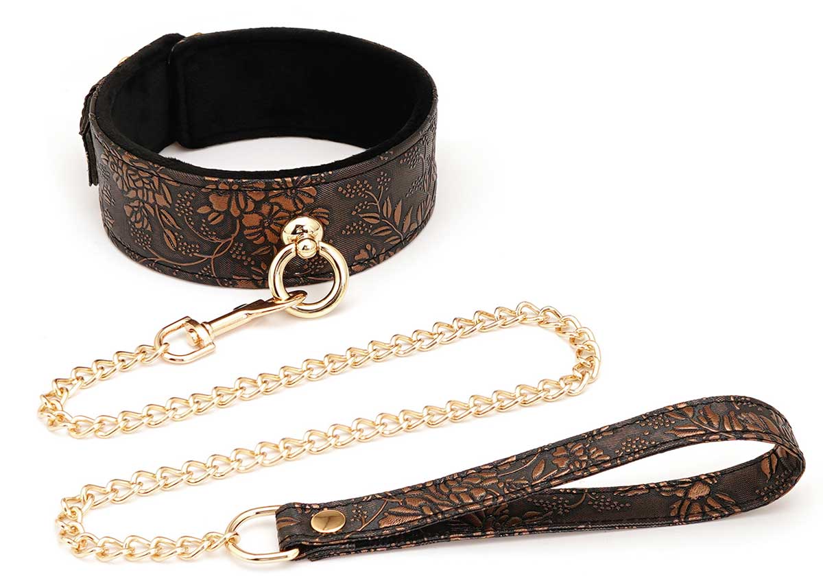 Collar & Leash Floral Print - SPARTACUS Spartacus - Boutique Séduction