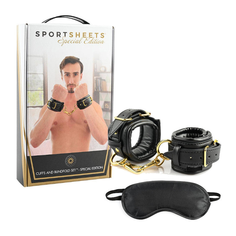 Sportsheets Special Edition - Cuffs and Blindfold Set the Sportsheet - Boutique Séduction