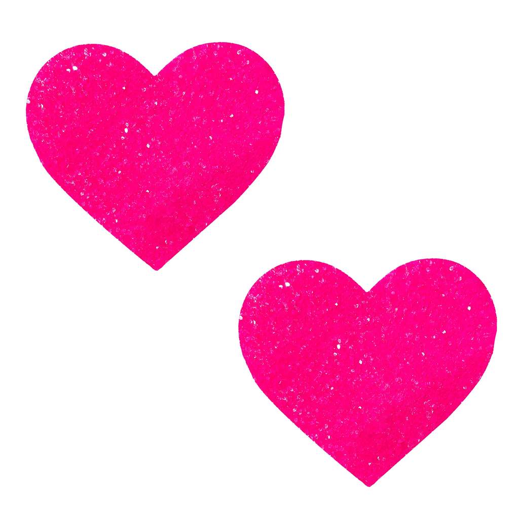 Blacklight Glitter Heart Pasties - NEVA NUDE Neva Nude - Boutique Séduction