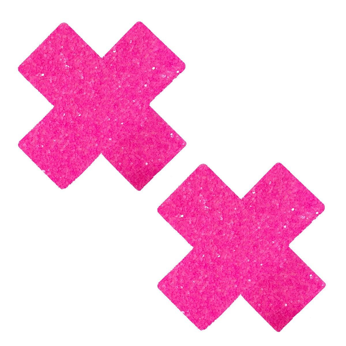 Pasties (2) - Pastease - Pink Blacklight Glitter Cross Neva Nude - Boutique Séduction