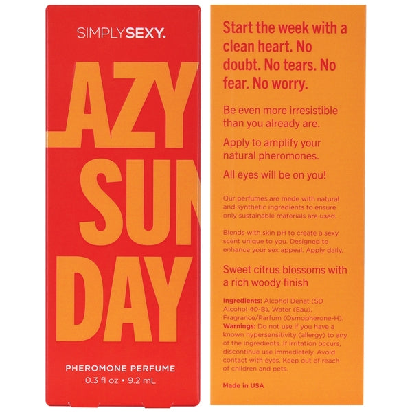 LAZY SUNDAY Pheromone Perfume 9.2ml - SIMPLY SEXY Simply Sexy - Boutique Séduction