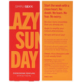 LAZY SUNDAY Pheromone Perfume 9.2ml - SIMPLY SEXY Simply Sexy - Boutique Séduction