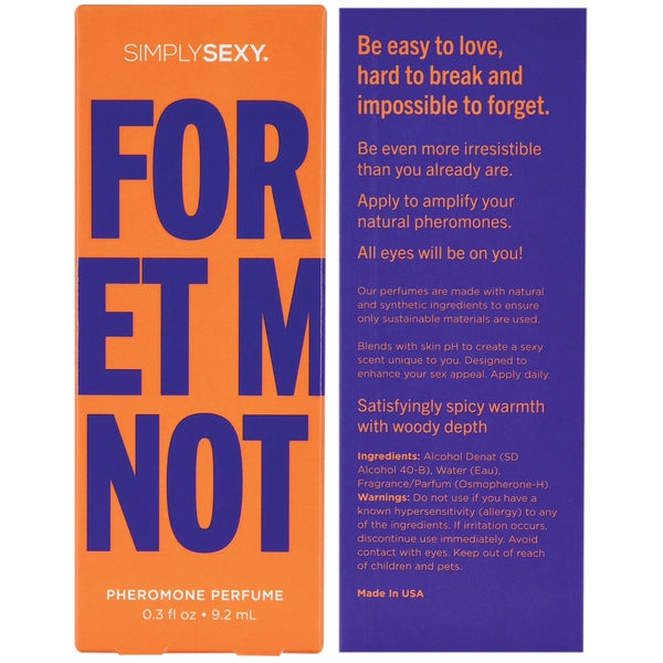 FORGET ME NOT Pheromone Perfume 9.2ml - SIMPLY SEXY Simply Sexy - Boutique Séduction