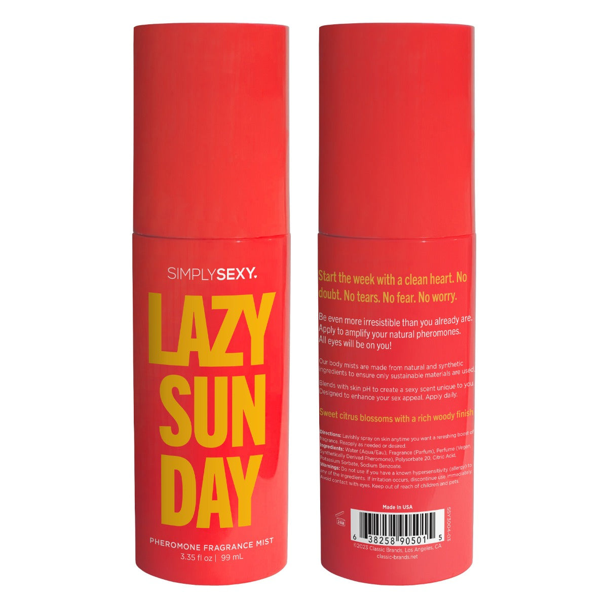 LAZY SUNDAY Pheromone Fragrance Mist - SIMPLY SEXY Simply Sexy - Boutique Séduction