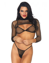 Fishnet Long-Sleeve Bikini Set Leg Avenue - Boutique Séduction