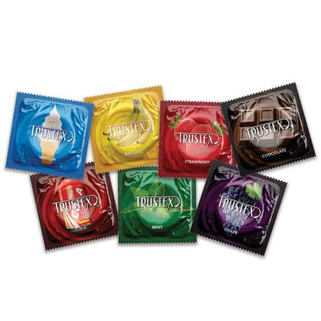 Condom Lubricated Flavored - TRUSTEX Trustex - Boutique Séduction