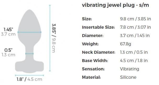 JEWEL PLUG Vibrating Butt Plug S/M - B-VIBE B-Vibe - Boutique Séduction